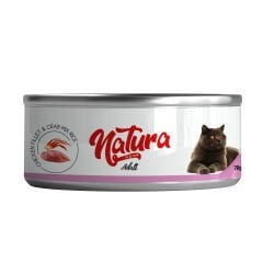 Natura Tavuk Fileto&Yengeç Jöle İçinde Pirinçli Kedi Konservesi 70 Gr