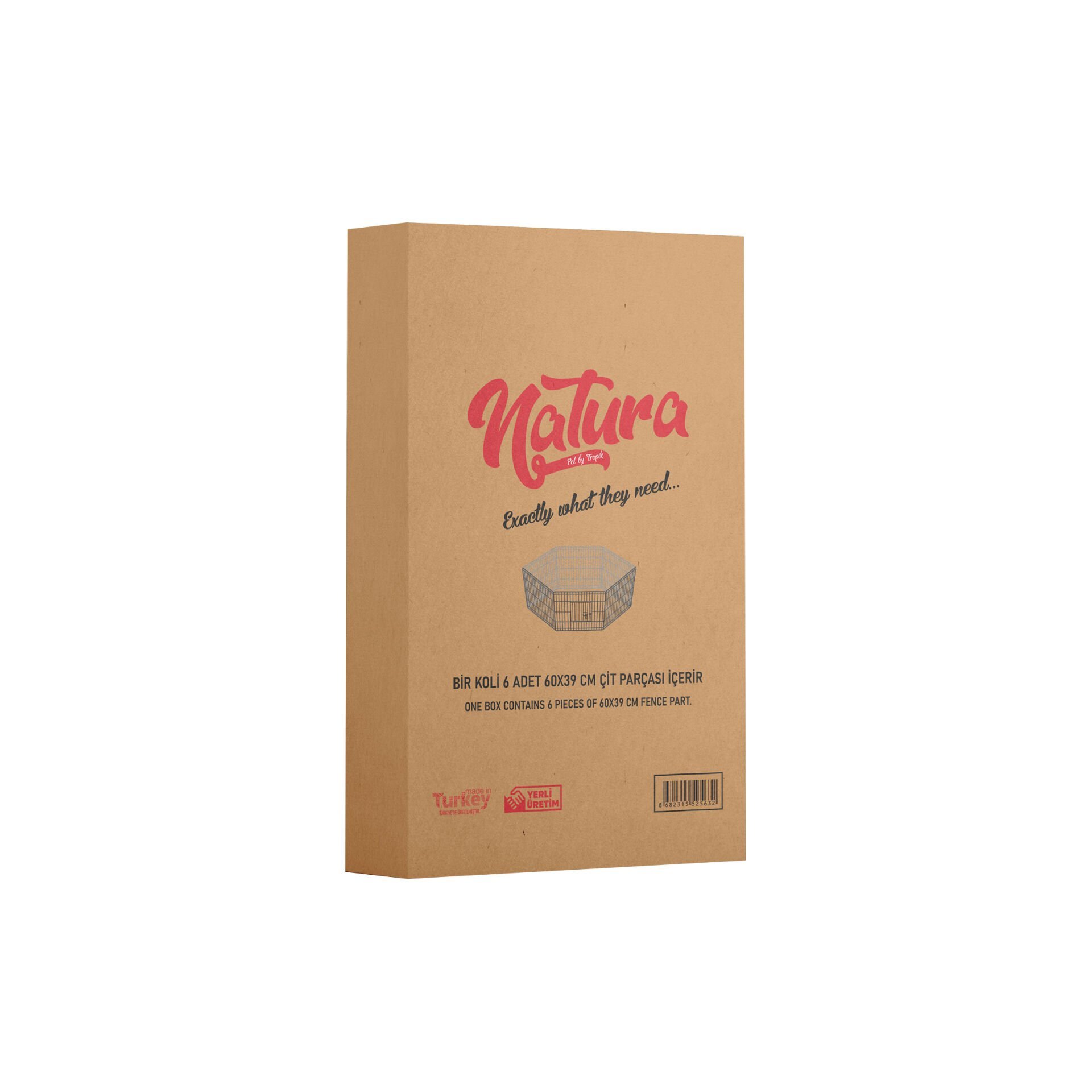 Natura Altıgen Kedi Köpek Oyun Çiti Küçük 60x39cm 6 Parça