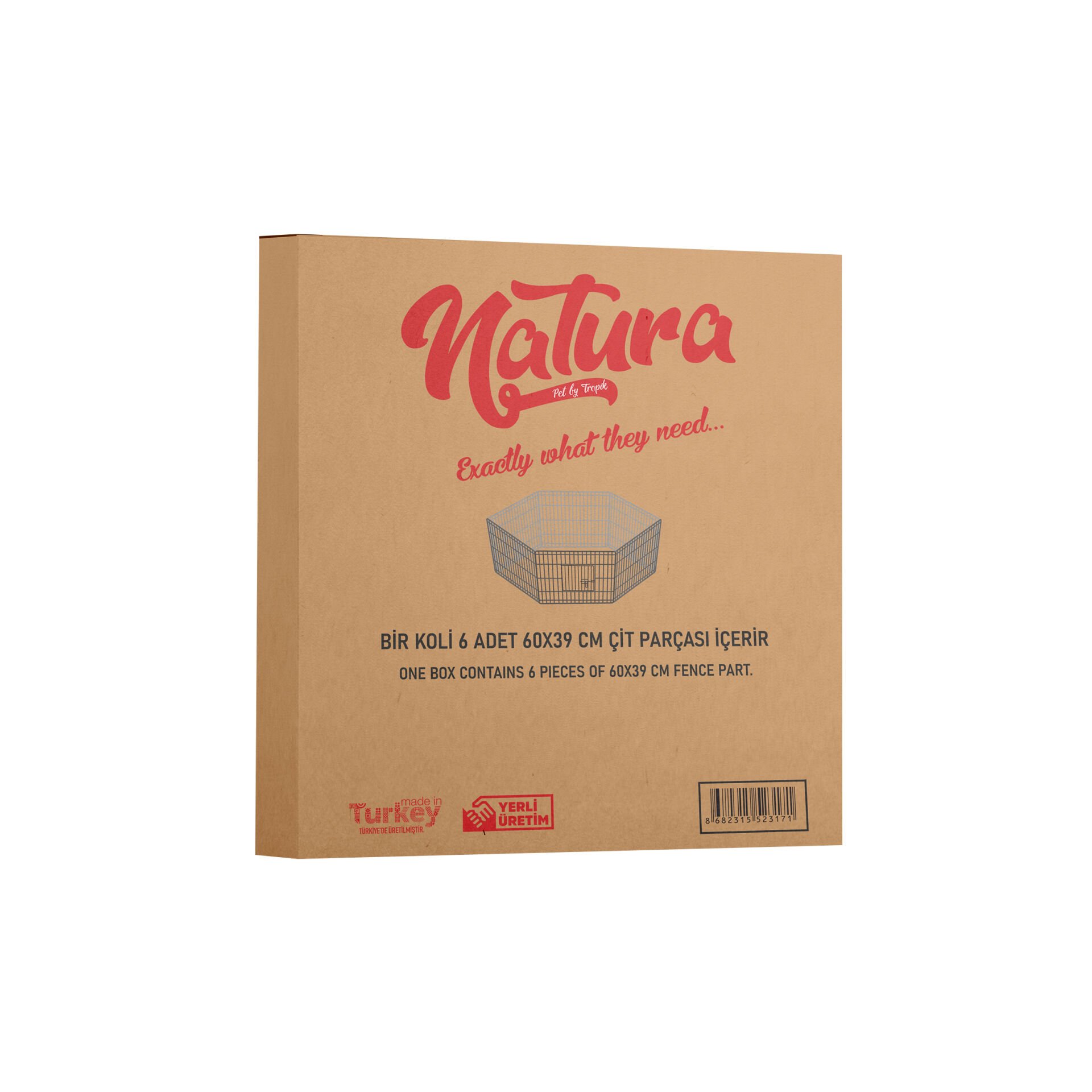 Natura Altıgen Kedi Köpek Oyun Çiti Orta 60x54cm 6 Parça