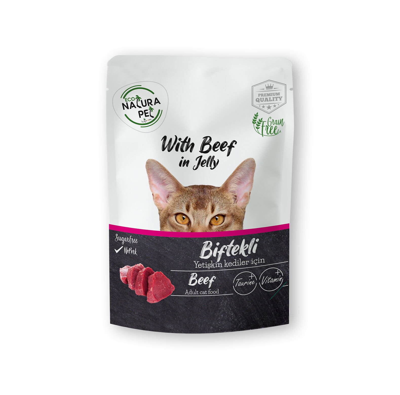 Eco Natura Pet Biftekli Yetişkin Kedi Konservesi Pouch 85 Gr