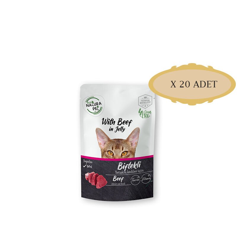 Econatura Yetişkin Kedi Sığır Etli Pouch 85 Gr X 20 Adet