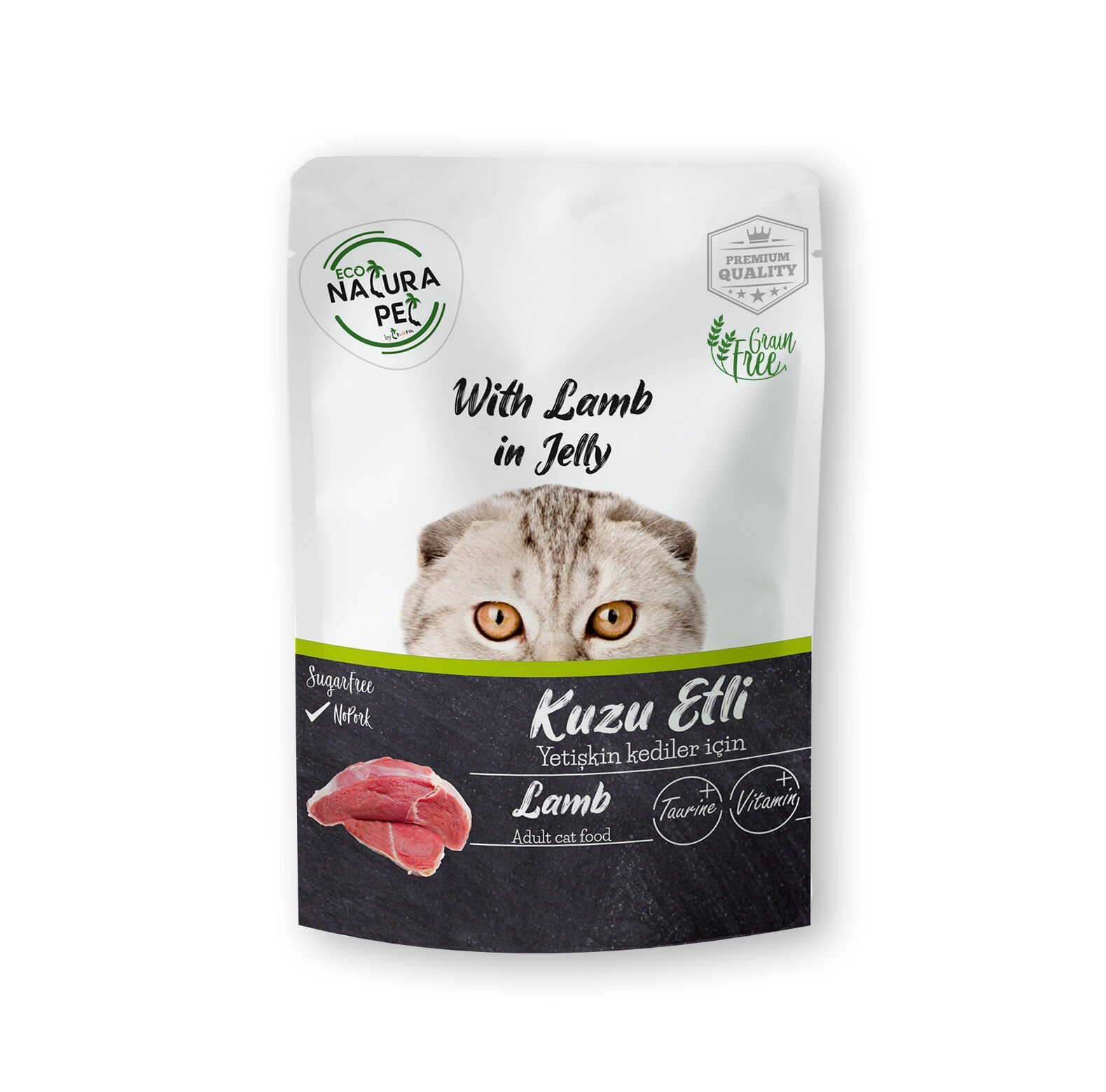 Eco Natura Pet Kuzu Etli Yetişkin Kedi Konservesi Pouch 85 Gr