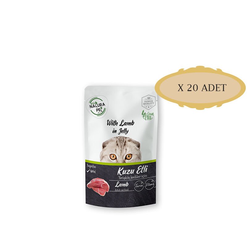 Econatura Yetişkin Kedi Kuzu Etli Pouch 85 Gr x 20 Adet