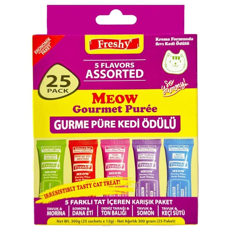 Freshy Meow Gurme Pure 25Lı Karısık Paket 300Gr