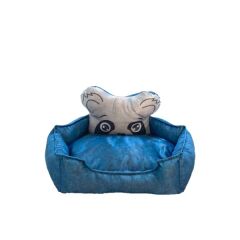 Natura Panda Kafalı Yatak Mavi