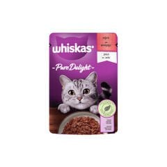 Whiskas Pouch Pure Delight Jöle İçinde Sığır Etli Yetişkin Kedi Konservesi