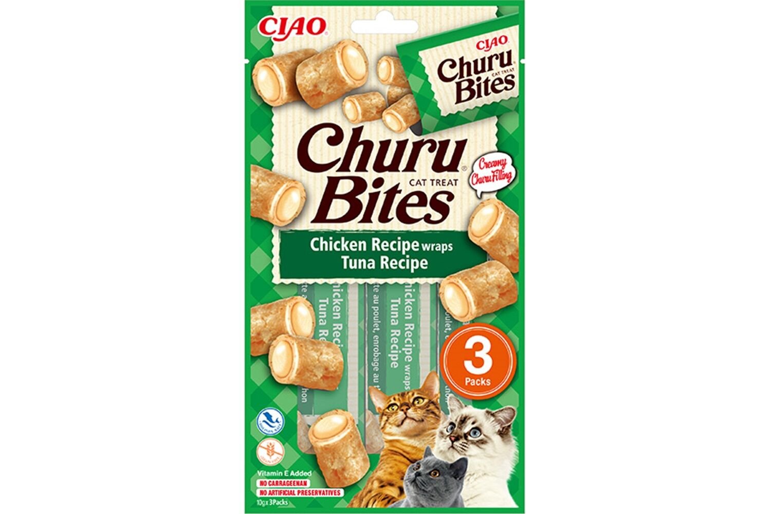 Ciao Churu Bites Tavuk Sargılı ve Ton Balıklı Kedi Ödül Maması 3 x 10 Gr
