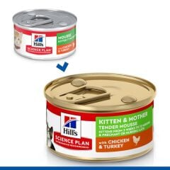 Hills Kitten&Mother Mousse Tavuklu ve Hindili Kedi Konservesi 85 Gr