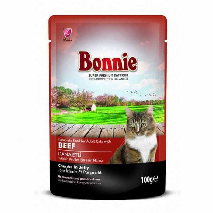 Bonnie Dana Etli Pouch Jelly Kedi Konserve 100 Gr