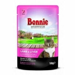 Bonnie Kuzu Etli Ciğerli Pouch Jelly 100 Gr