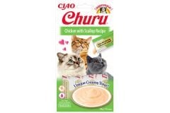 Ciao Churu Cream Tavuklu ve Deniz Taraklı Kedi Ödül Kreması 4 x 14 Gr