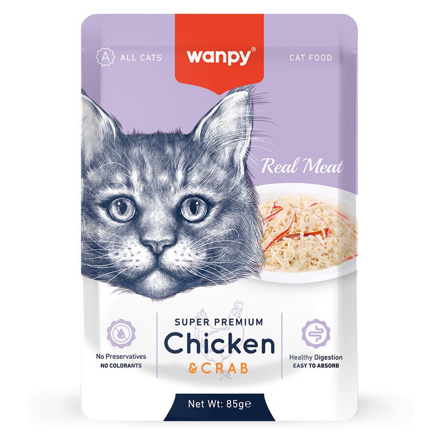 Wanpy Pouch Tavuklu & Yengeçli  Yetişkin Kedi Maması 85G