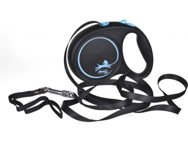Flexi Black Design Otomatik Şerit Köpek Gezdirme Kayışı 5m [L] (Mavi)
