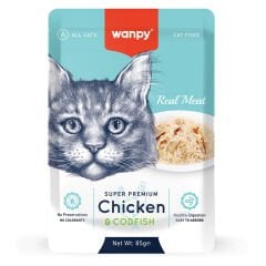 Wanpy Pouch Tavuklu & Deniz Taraklı Yetişkin Kedi Maması 85 G