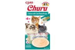 Ciao Churu Cream Tavuklu ve Yengeçli Kedi Ödül Kreması 4 x 14 Gr