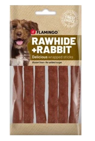 Flamingo R Hide Çubuk Tavşanlı Köpek Ödül Mam