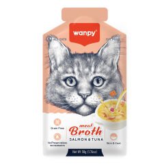 Wanpy Kediler için Somon & Ton Balığı Eti Çorbası 50 G