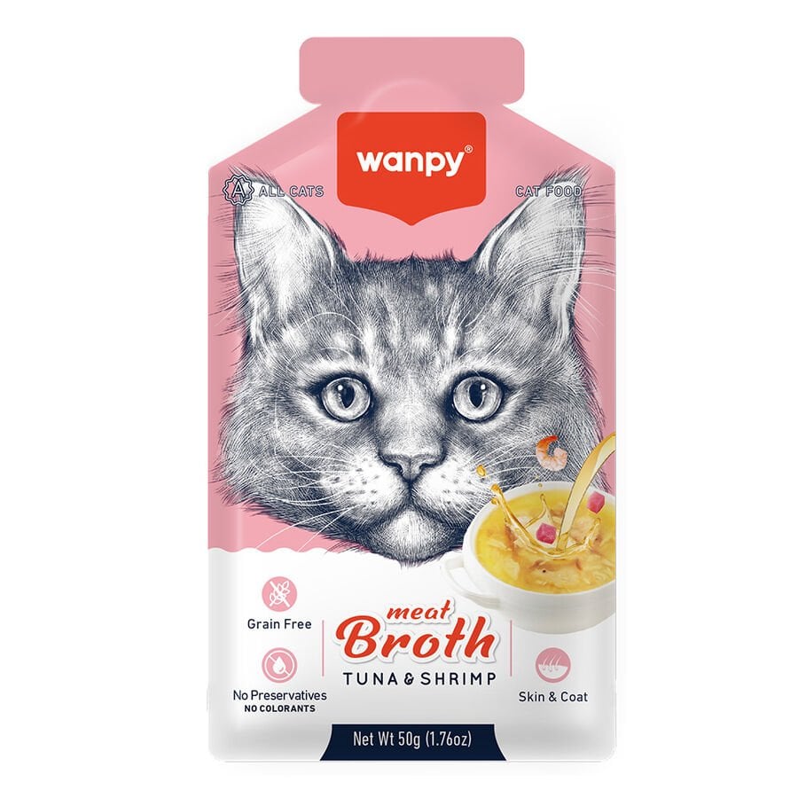 Wanpy Kediler için Karidesli Ton Balığı Eti Çorbası 50 G