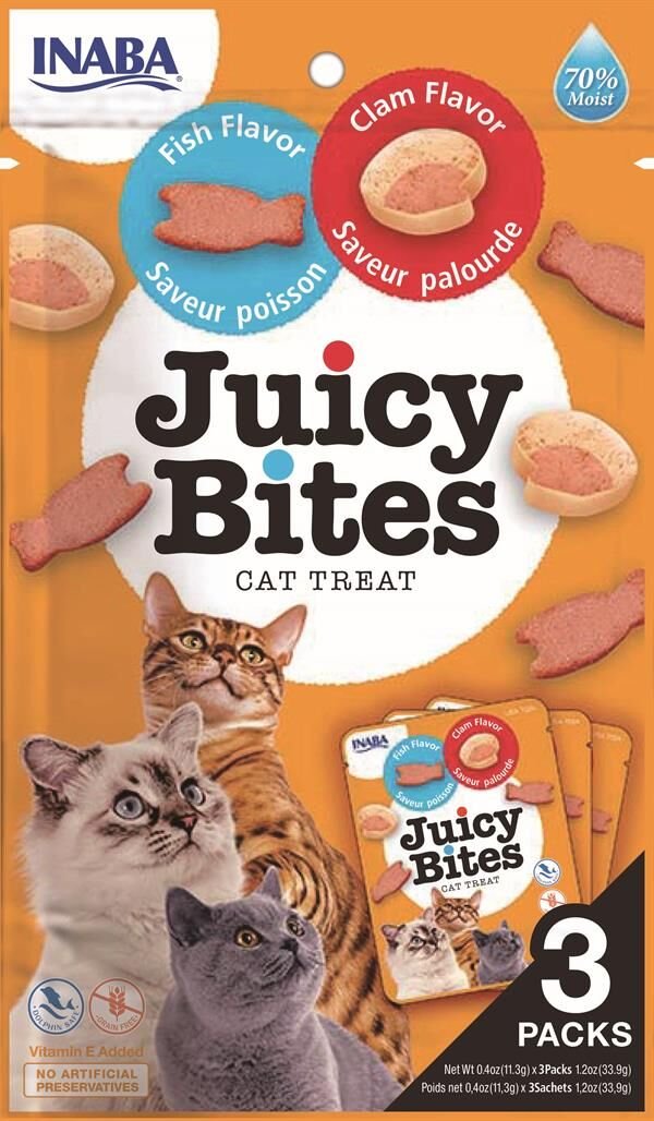 Inaba Juicy Bites Balıklı ve İstiridyeli Kedi Ödül Maması