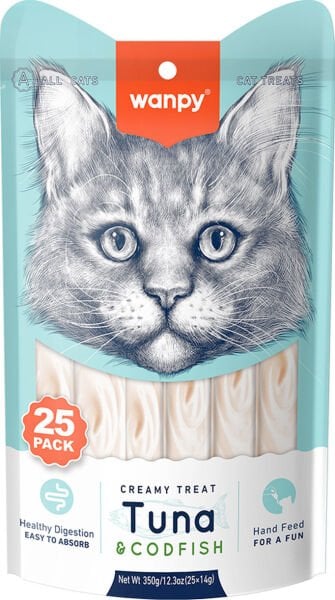 Wanpy Ton&Morina Balıklı 25*14 gr Krema Kedi Ödülü RAC-053