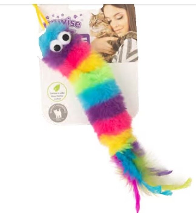 Pawise Örgü Kedi Oyuncağı Gökkuşağı Kurtçuk