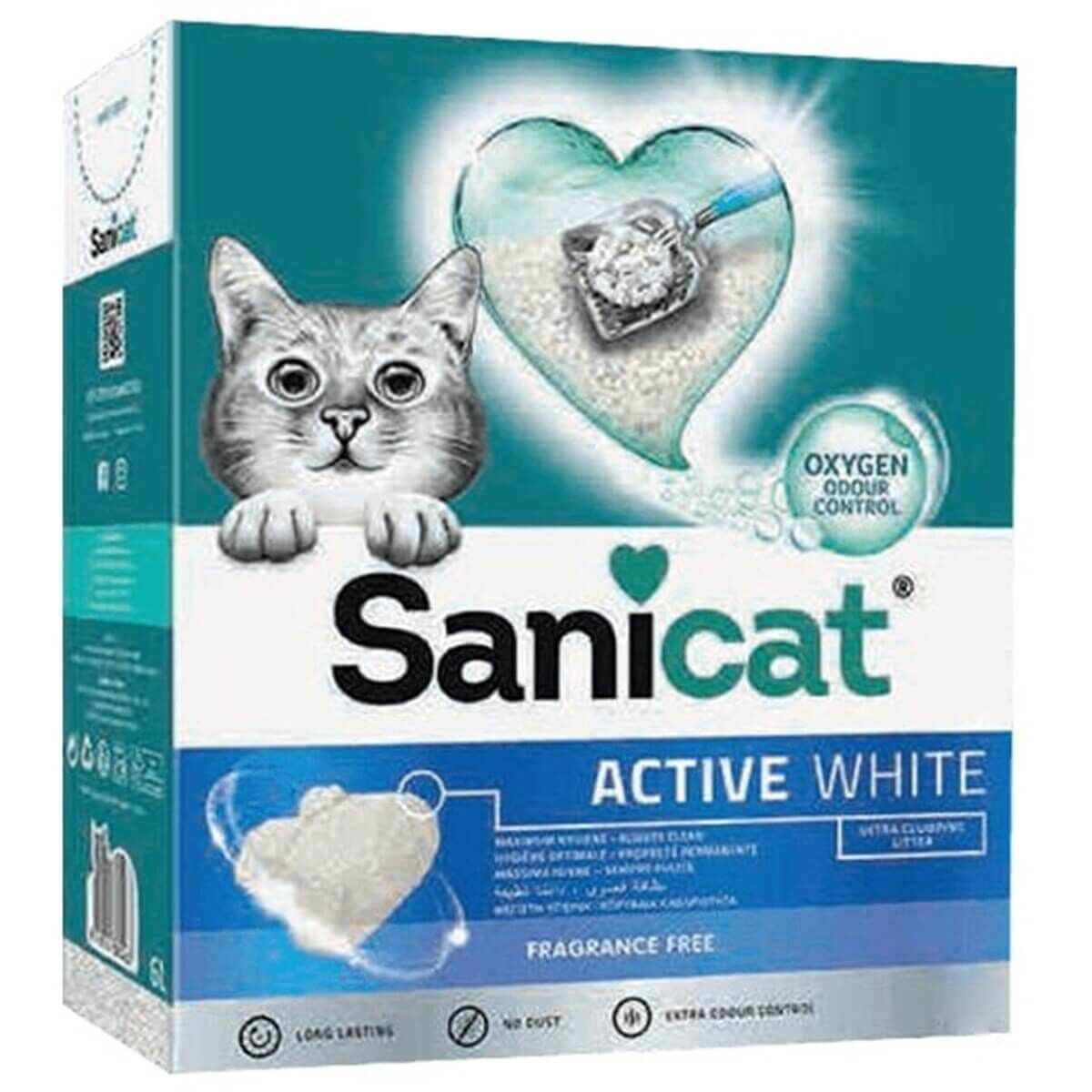 Sanicat Active White Topaklanan Kedi Kumu (Kokusuz) 6l