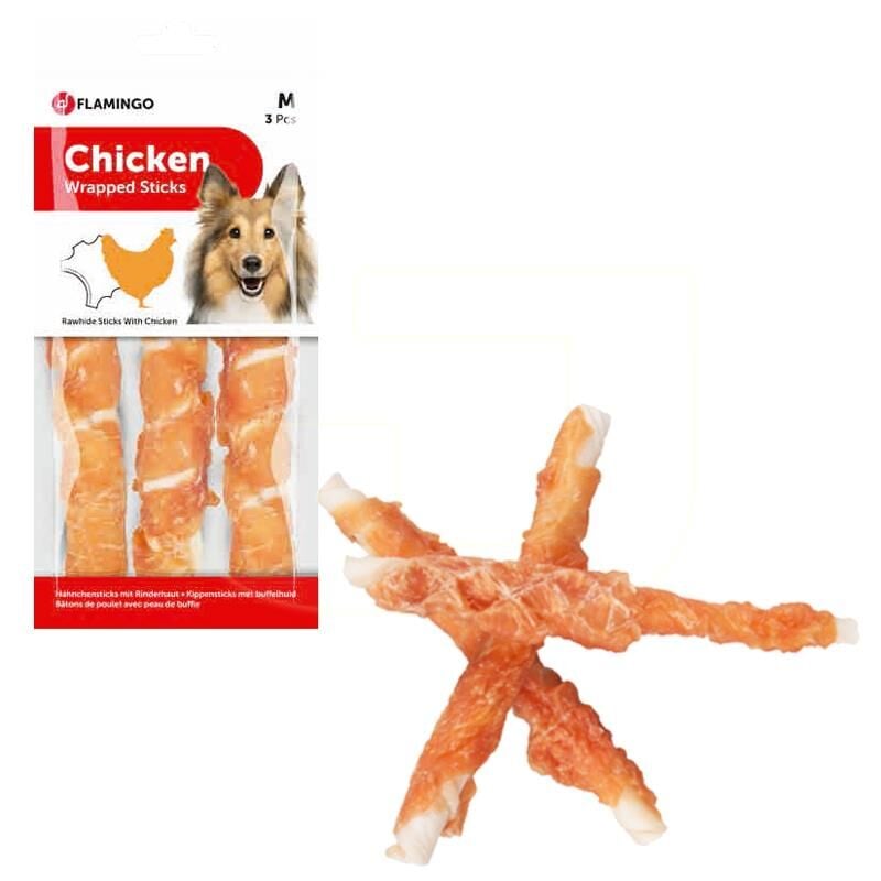 Flamingo Chick n Wrap Et Sargılı Köpek Ödül Çubuk 3 lü 17 cm