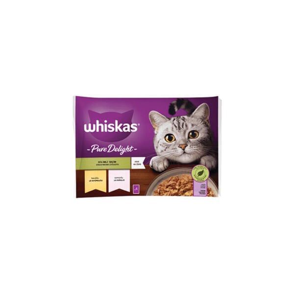 Whiskas Pouch Pure Delight Jöle İçinde Tavuklu ve Somonlu Yetişkin Kedi Kon