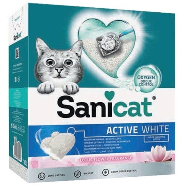 Sanicat Active White Lotus Çiçeği Topaklanan Kedi Kumu 10l