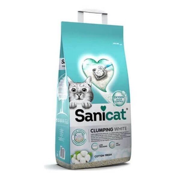 Sanicat Clumping White Topaklanan Kedi Kumu (Koton Ferahlığı) 10l
