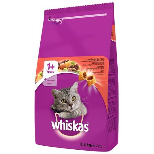Whiskas Sığır Etli Yetişkin Kuru Kedi Maması 3,8 kg
