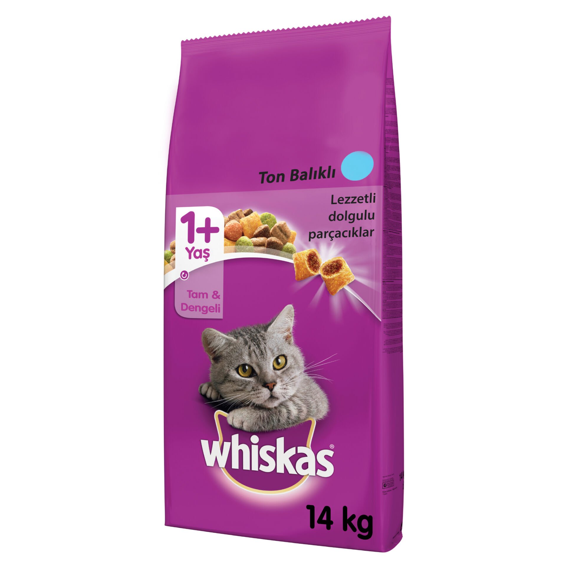 Whiskas Ton Balıklı ve Sebzeli Yetişkin Kuru Kedi Maması 14 kg