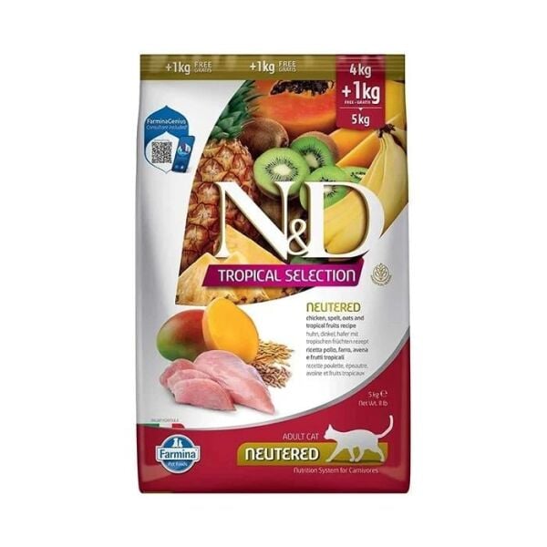 N&D Cat Tropıcal Selectıon Chıecken Neutered 4+1 Kg