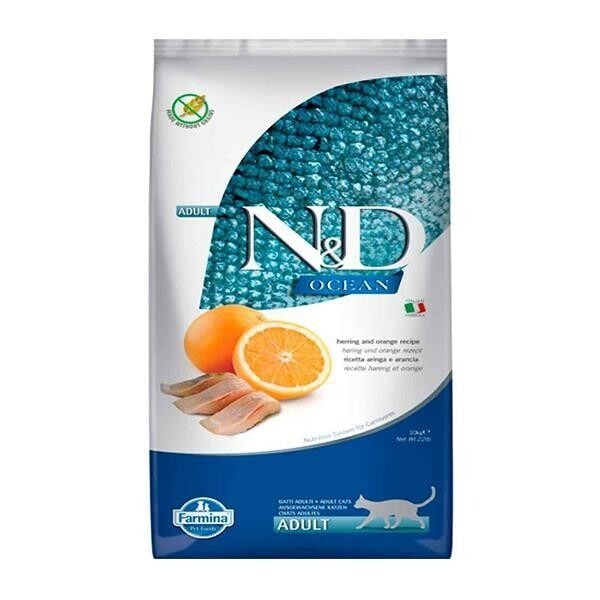 N&D Tahılsız Ocean Ringa Balıklı ve Portakallı Kedi Maması 10 kg