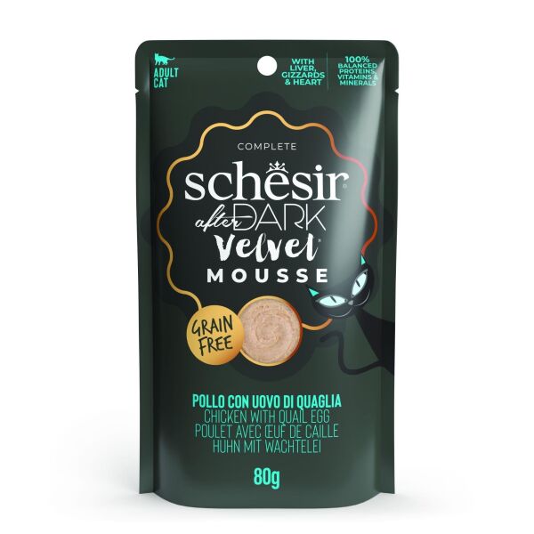 Schesir After Dark Tavuklu ve Bıldırcın Yumurtalı Kedi Pouch Maması 80gr
