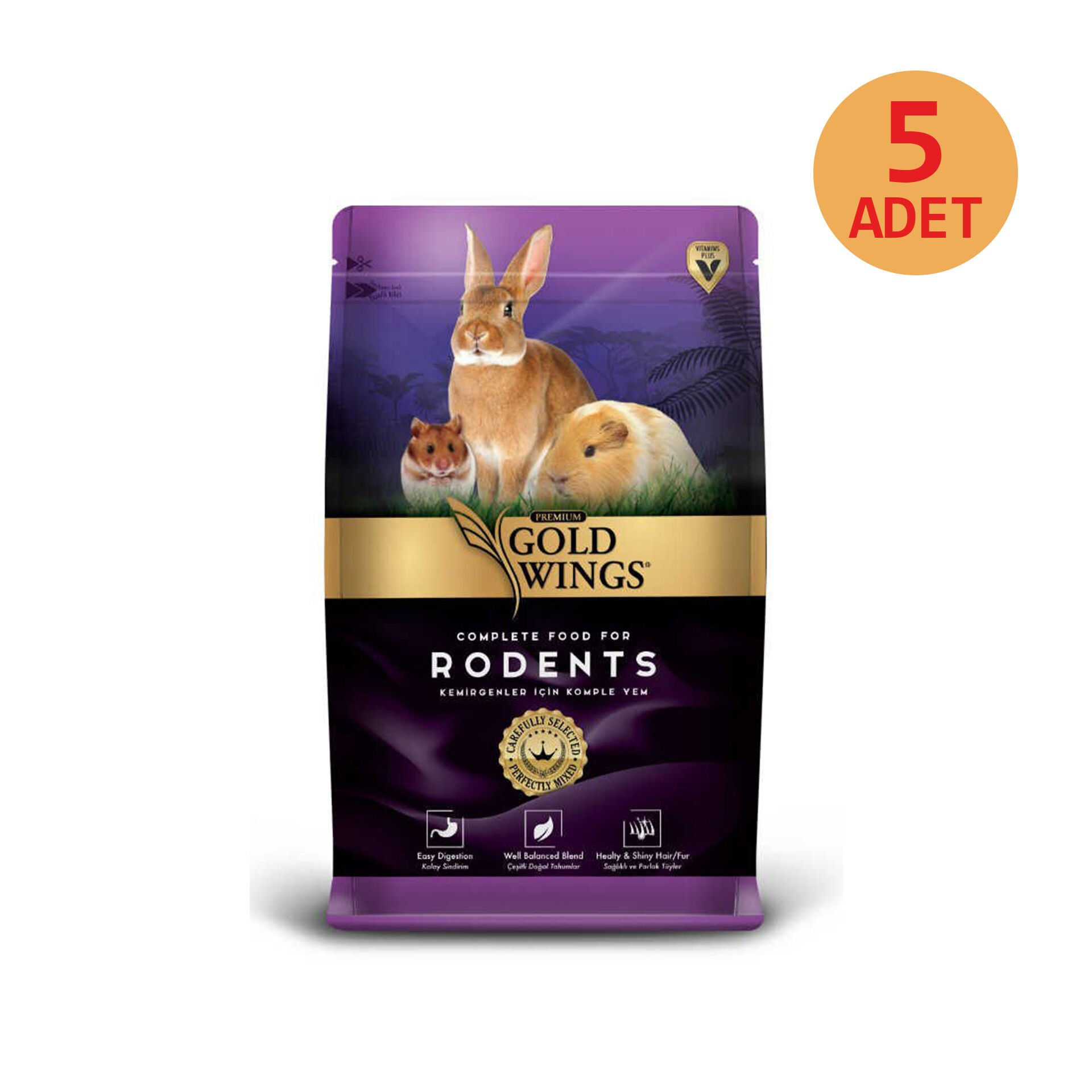 Gold Wings Premium Kemirgen Yemi 1 Kg x 5 Adet