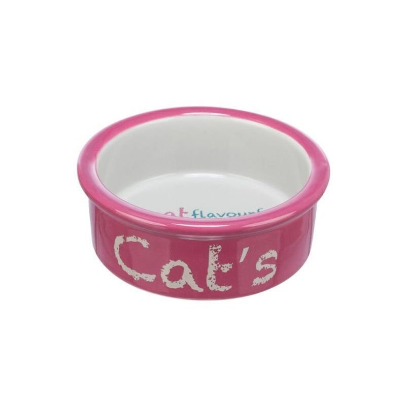 Trixie Kedi Mama ve Su Kabı, Seramik, 0,3lt / 12cm, Antik Pembe/Açık Gri
