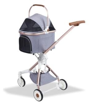 EuroDog Katlanabilir Köpek Arabası Gri 83x48,5x110 Cm