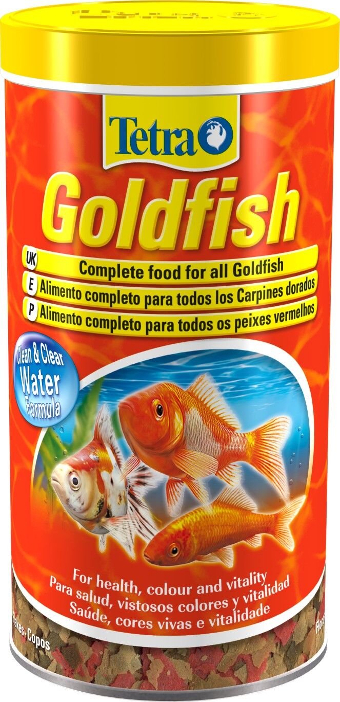 Tetra Goldfish Japon Balıkları için Pul Yem 1 lt