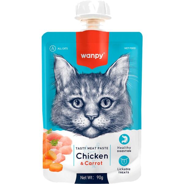 Wanpy Taze Tavuklu Havuçlu Kedi Et Ezmesi 90 gr Pıwp-035