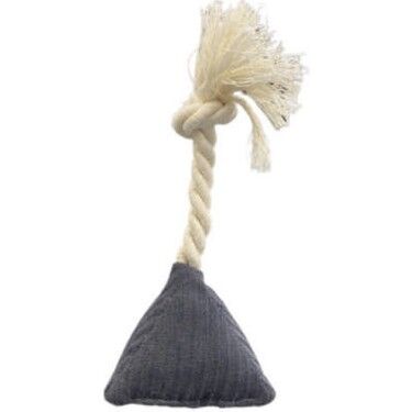 Pet Comfort İpli Prizma Köpek Oyuncağı Gri 7x15cm