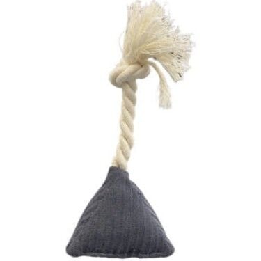 Pet Comfort İpli Prizma Köpek Oyuncağı Gri 7x15cm