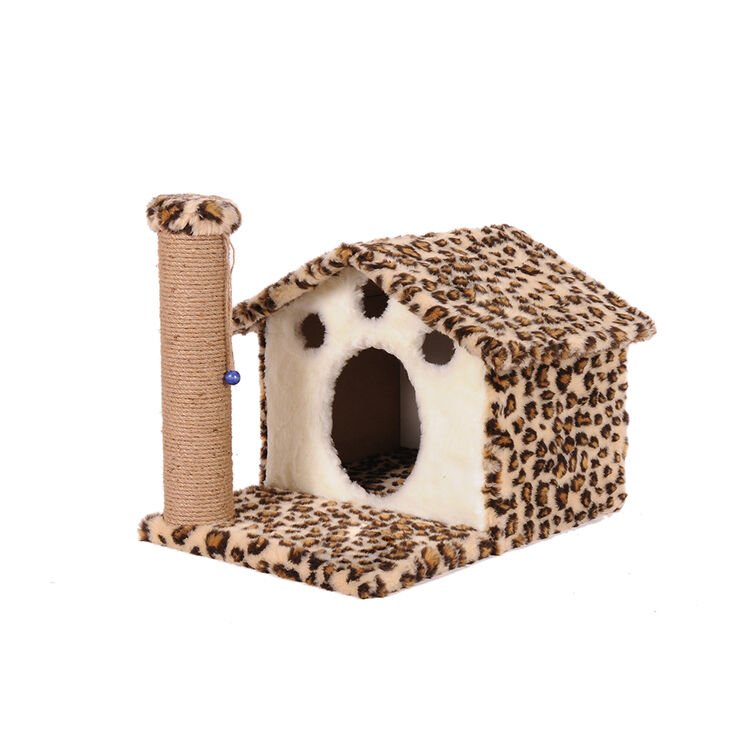 Cathause Kedi Evi Yuvalı 45 Cm Leopar