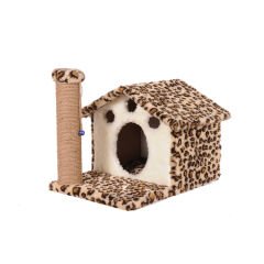 Cathause Kedi Evi Yuvalı 45 Cm Leopar