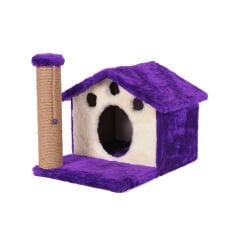 Cathause Kedi Evi Yuvalı 45 Cm Mor