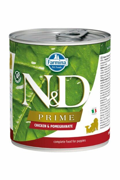 N&D Prime Tahılsız Tavuk ve Narlı Yavru Köpek Konservesi 285 Gr