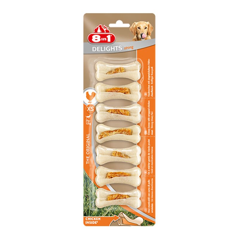 8 İn 1 Delights Strong XS Köpek Çiğneme Xs Kemik (7 Adet) 140Gr