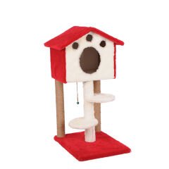 Cathause Kedi Merdivenli Kulube 98 Cm Kırmızı
