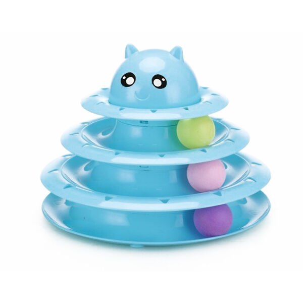 Harry Yaya Üç Katlı Kedi Başlı Toplu Kedi Oyun Kulesi