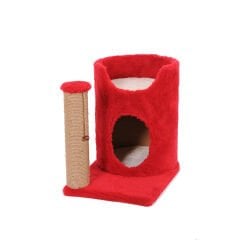 Cathause Kedi Oval Yuva Tırmalama 47 Cm Kırmızı